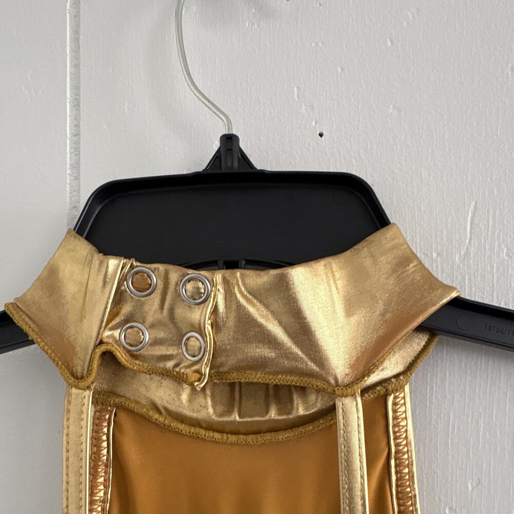 Women’s Weissman Gold And Silver Dance Costume Size XL Sequins Halter Style - Picture 9 of 10